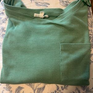 Olive & Oak Green Waffle Knit Crop Top